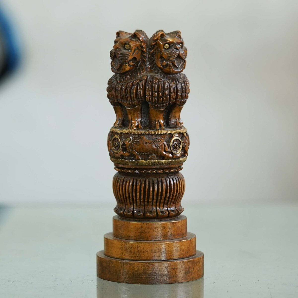 Wooden Ashoka pillar