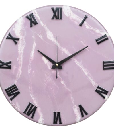 Exquisite Wooden Handmade Wall Clock Pink With White Printed Acrylic Wall Clock for Home & Office Decorative Big Size Clock