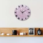 Exquisite Wooden Handmade Wall Clock Pink With White Printed Acrylic Wall Clock for Home & Office Decorative Big Size Clock