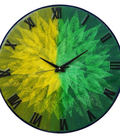 Wooden Handmade Wall Clock Green