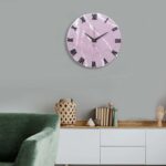 Exquisite Wooden Handmade Wall Clock Pink With White Printed Acrylic Wall Clock for Home & Office Decorative Big Size Clock